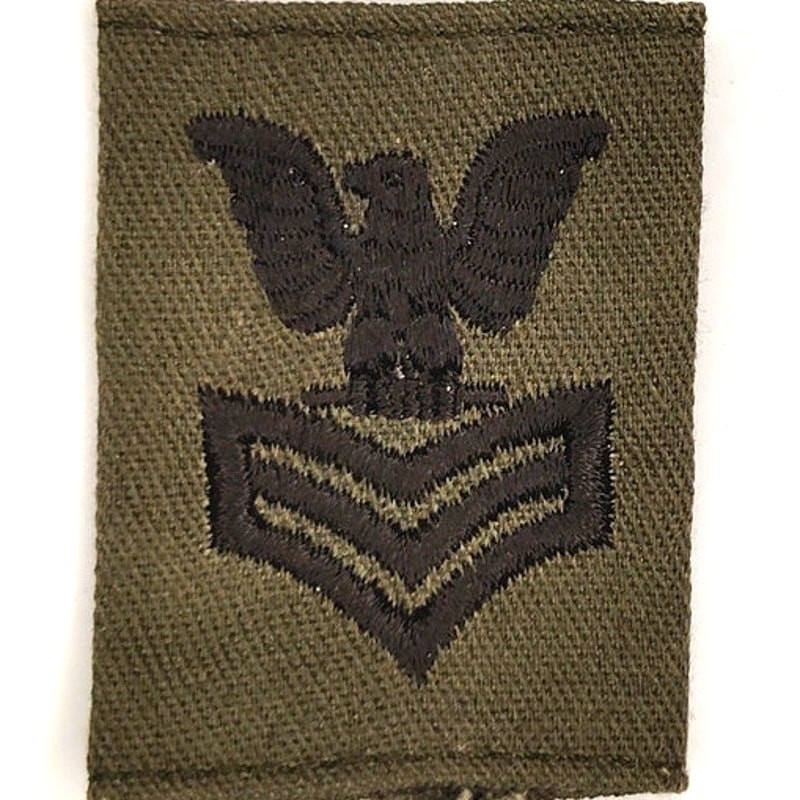 US Army Specialist E‑4 Subdued OD Green Rank Patch 2" × 1‑5/8" Sew‑On