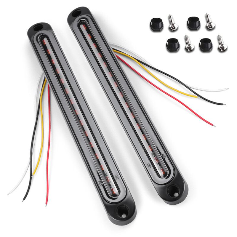 2X 10" LED Truck Trailer Tail Brake Flowing Turn Signal Light Bar Strip DRL Stop