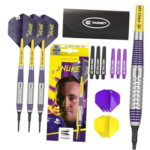 Luke Littler Brass Soft Tip Darts Set – 19G Pixel Tip Dart, The Nuke Player