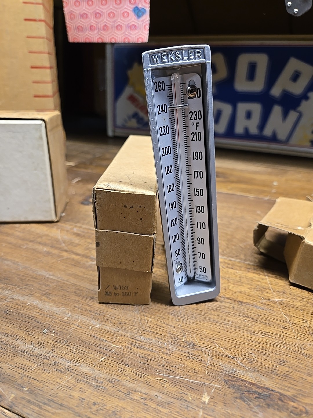 Weksler Glass Thermometer Industrial Thermometer 153 6” Case 2" Stem 40-260 1B7