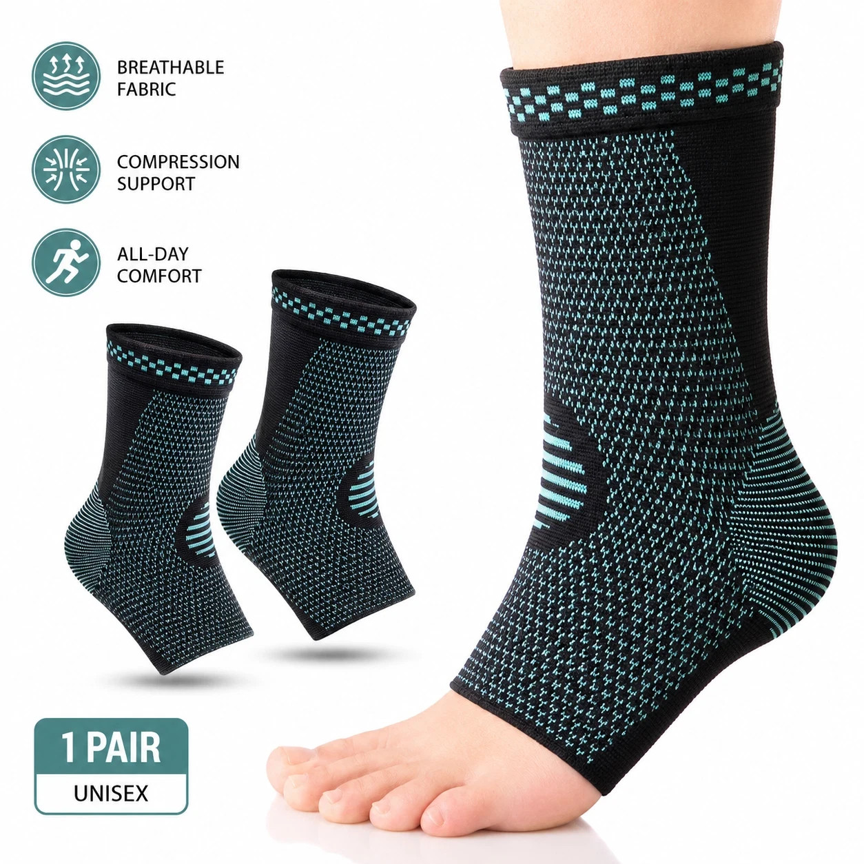 Foot & Ankle Brace Socks for Sprained Ankle Compression Sleeve - Plantar Fasc...