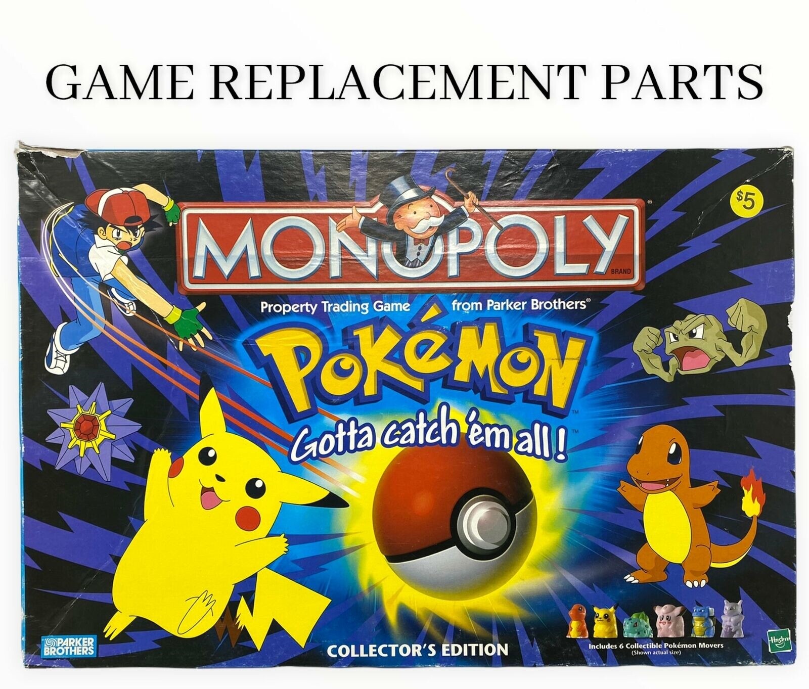 Pokemon Monopoly Collector's Edition 1999 Replacement Parts, You pick!