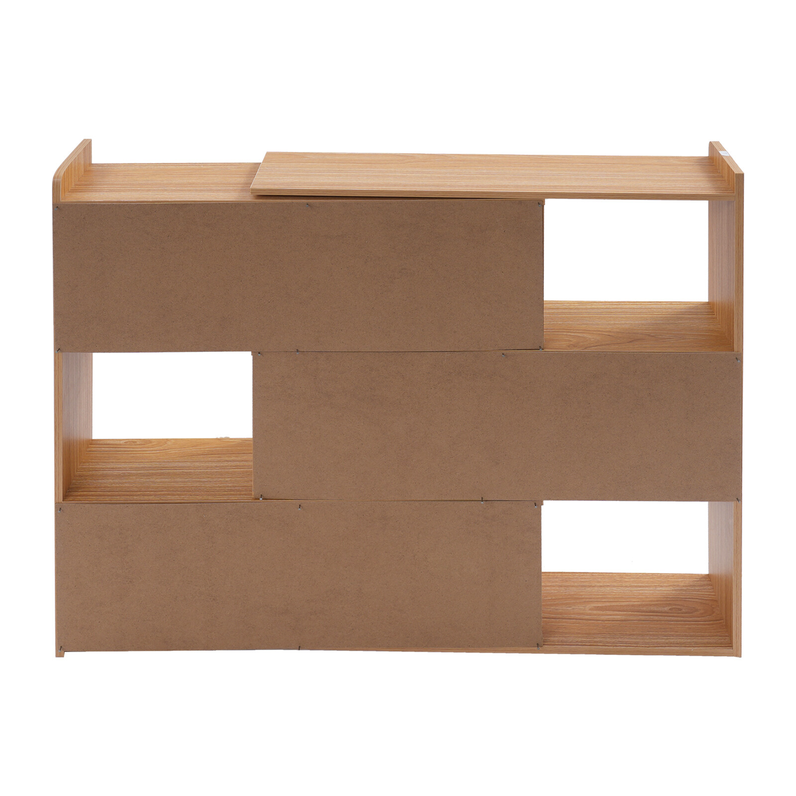 3-tier Bookshelf Stretchable Bookcase Modern Log Color Bookshelf For Home Office