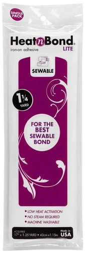 HeatnBond Lite Iron-On Adhesive, 17 Inches x 1.25 Yards (3522) 1 Pack,...