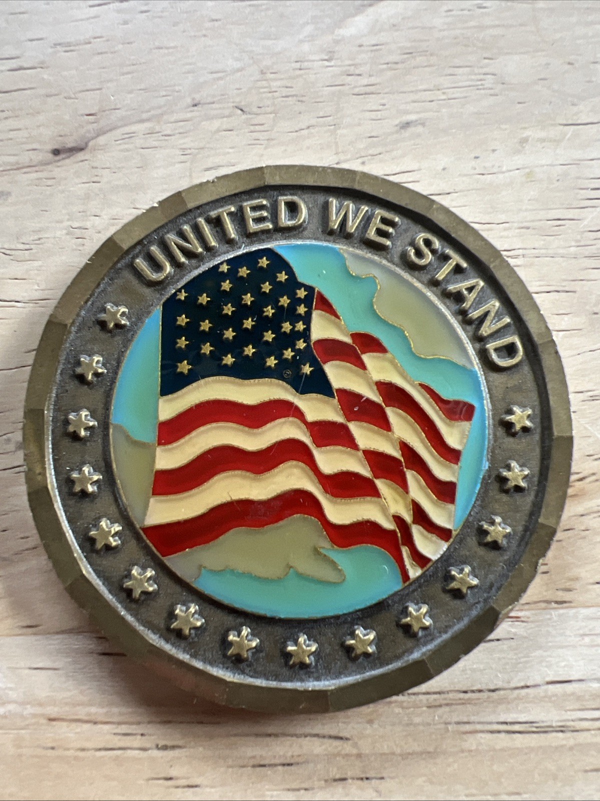 UNITED WE STAND PROUD TO BE AN AMERICAN Challenge Coin