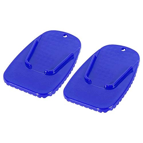 2pcs Motorcycle Kickstand Pad Support Plate Pad Parking Stand Side Stand Blue
