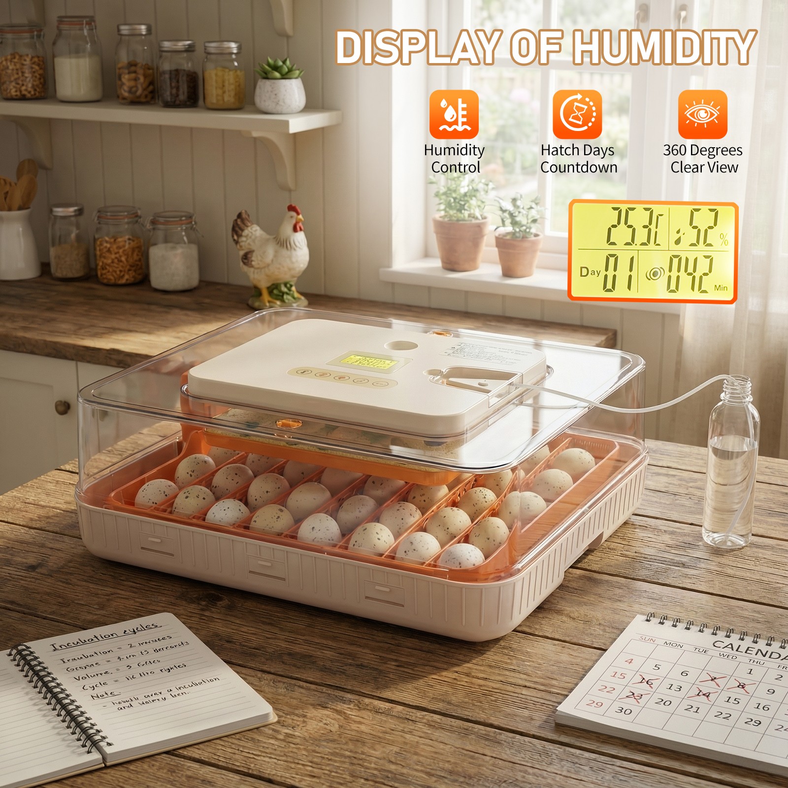 56 Egg Incubator with Automatic Egg Turning and Humidity Control Incubators