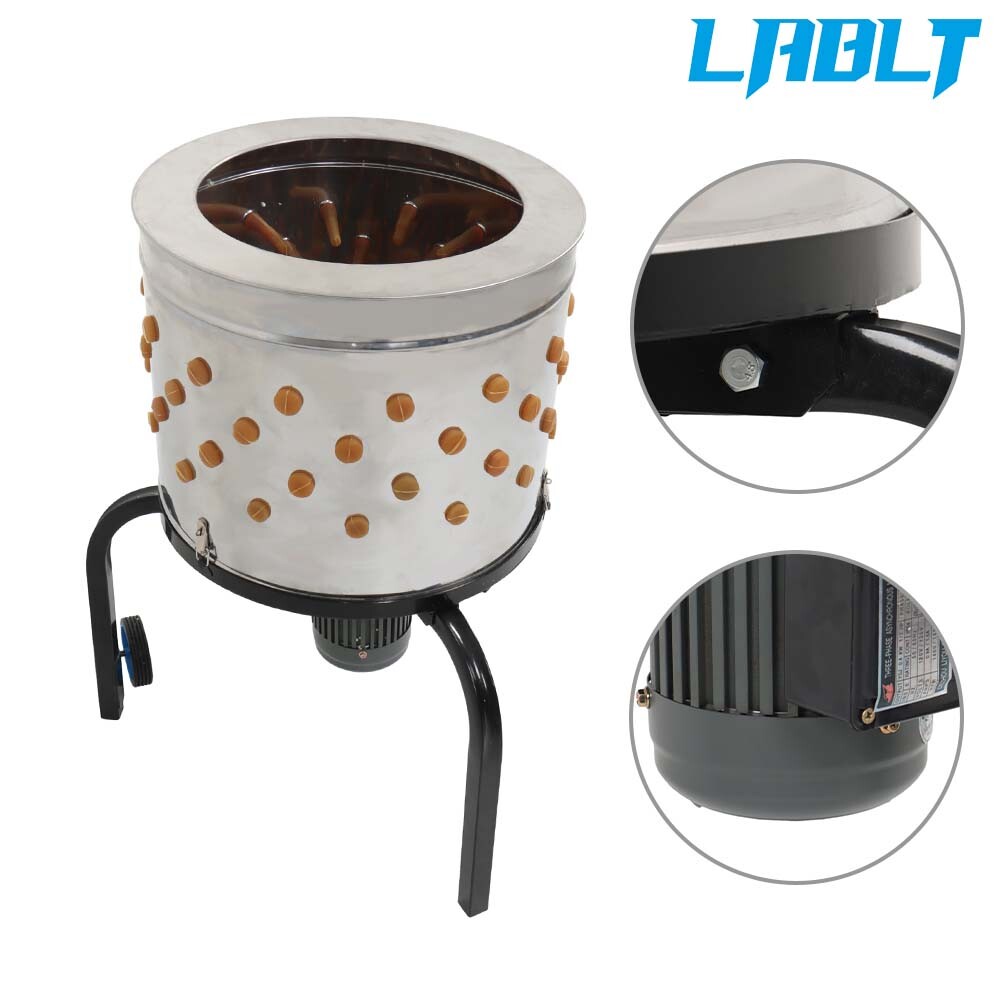 LABLT Chicken Plucker Machine Feather Plucker Stainless Steel Drum 280RPM Motor