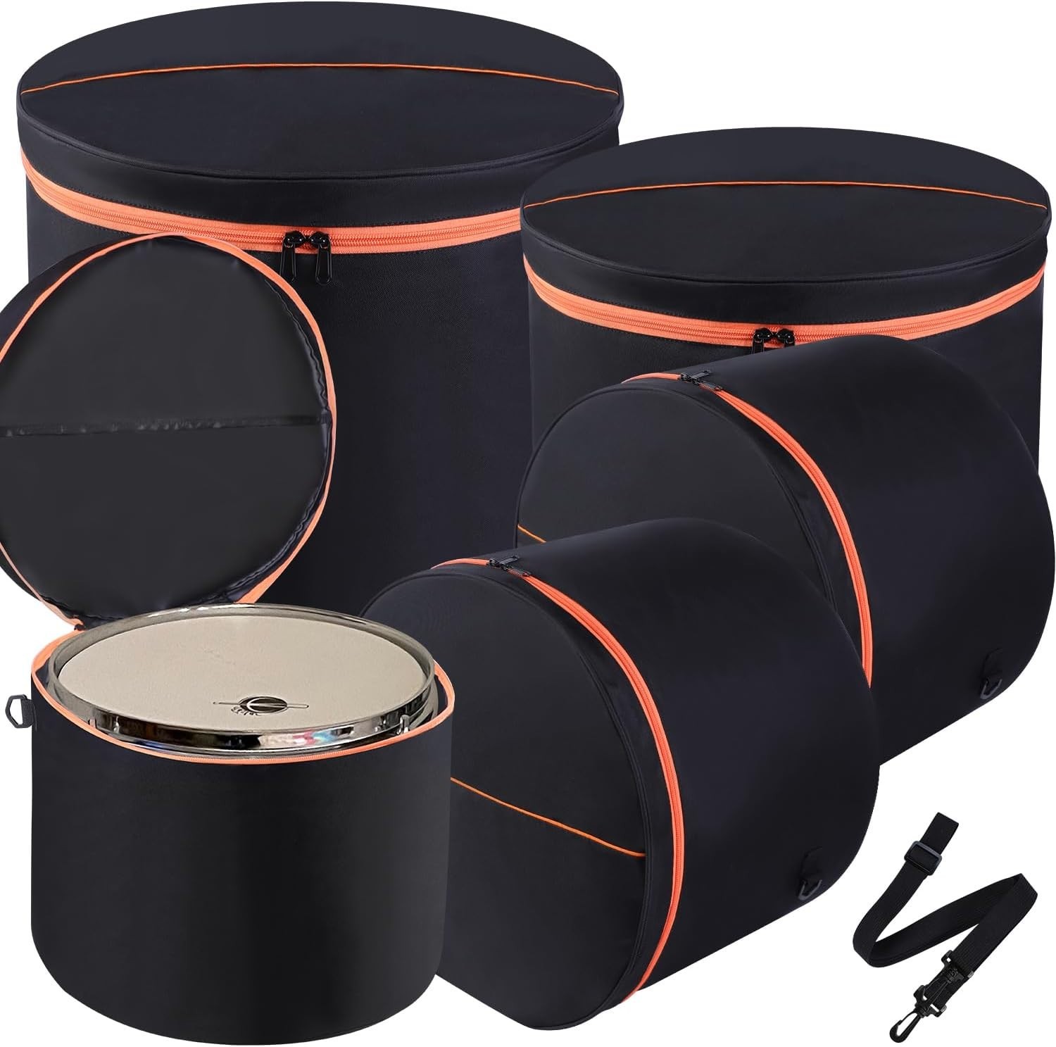 5 Piece Water-Resistant Drum Bag Set for 12" to 22" Drums -  Protection