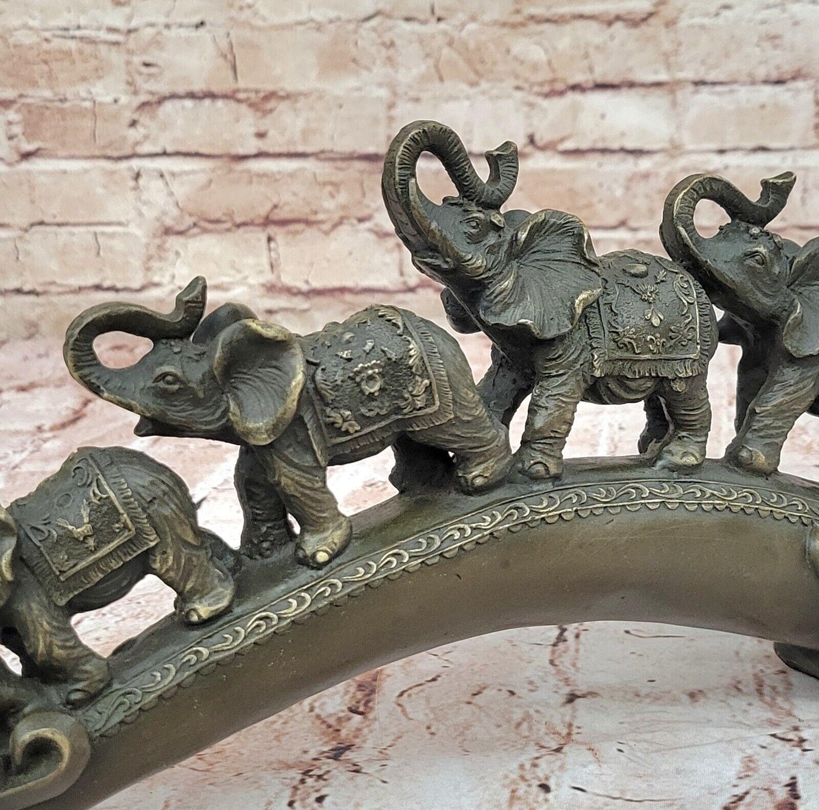 Exquisite Art Deco Elephant Bronze Statue for Home Office Decoration Decor Gift