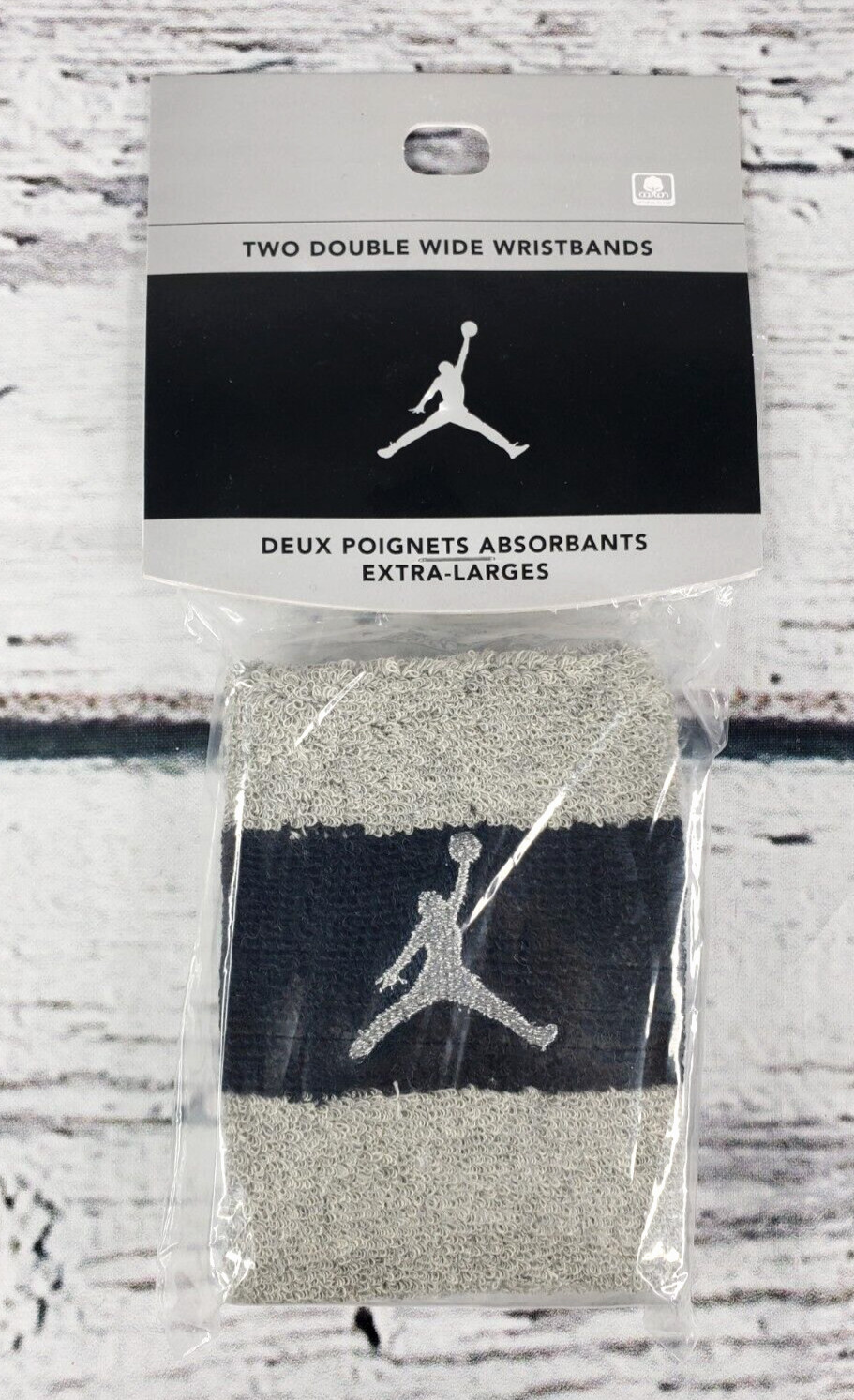 Vintage Nike Michael Jordan Jumpman Wristbands Gray, Black & Silver - New