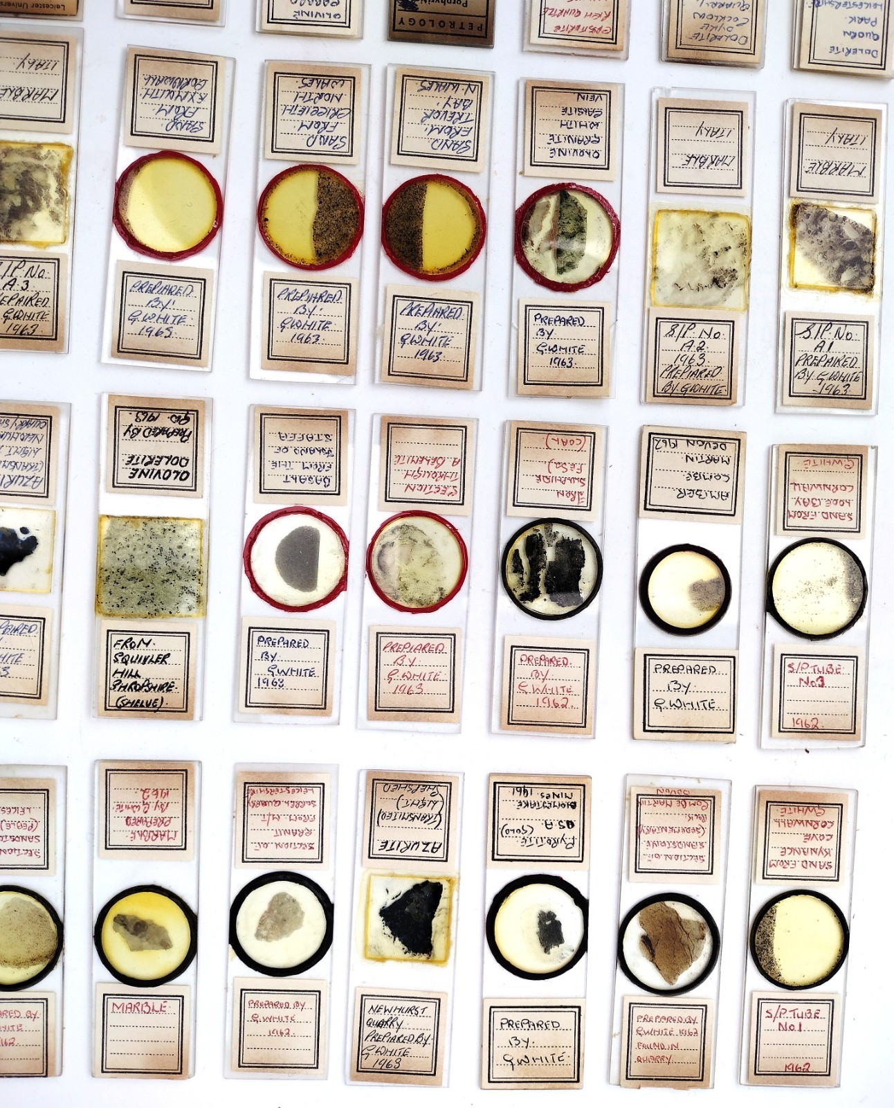 Microscope slides: petrology, histology, entomology etc