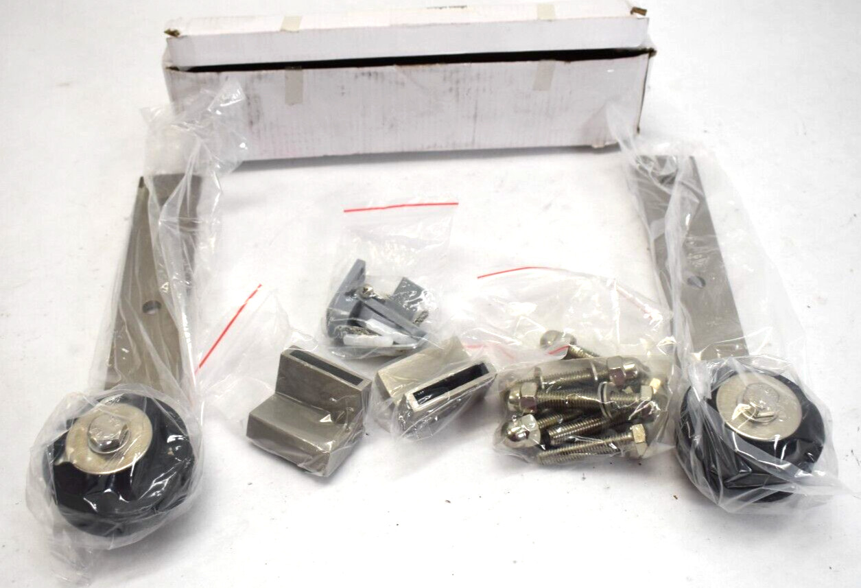 Brushed Nickel Hanger Roller Set Straight Design Stainless Steel Hanger Set