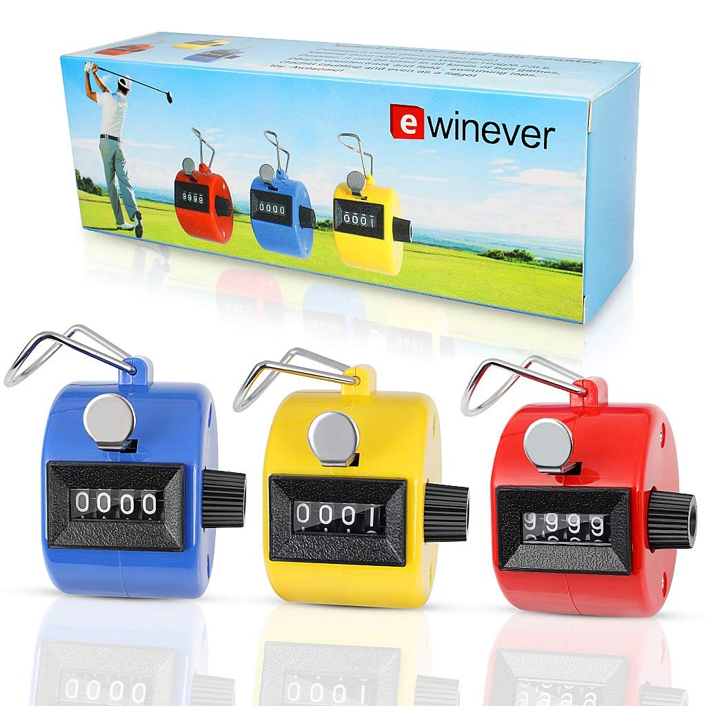 Handheld Tally Counter 3 Pack 4 Digit Mechanical Palm Clicker Counter