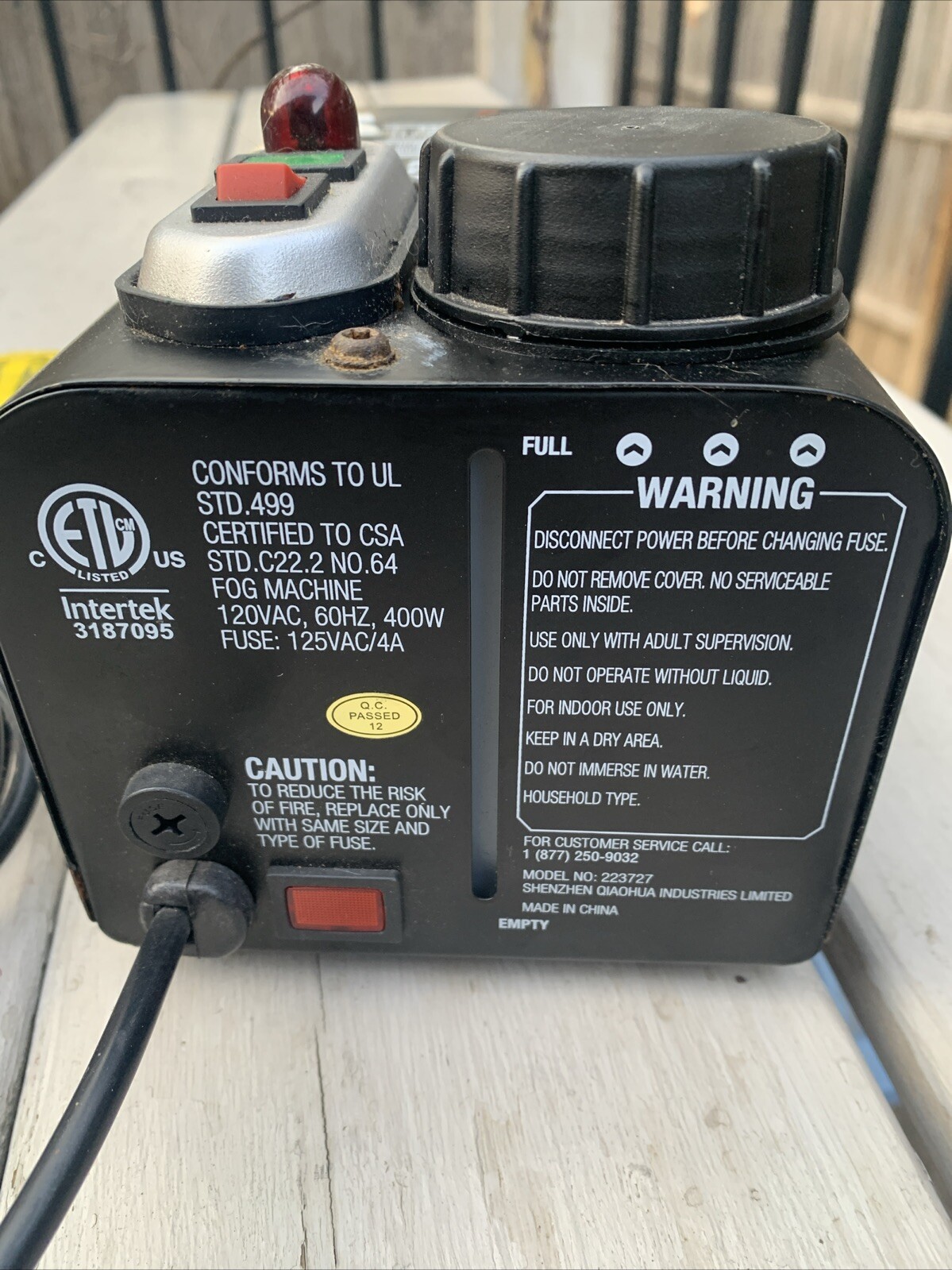 The Fog Machine INTERTEK Fogger Party Model 3187095