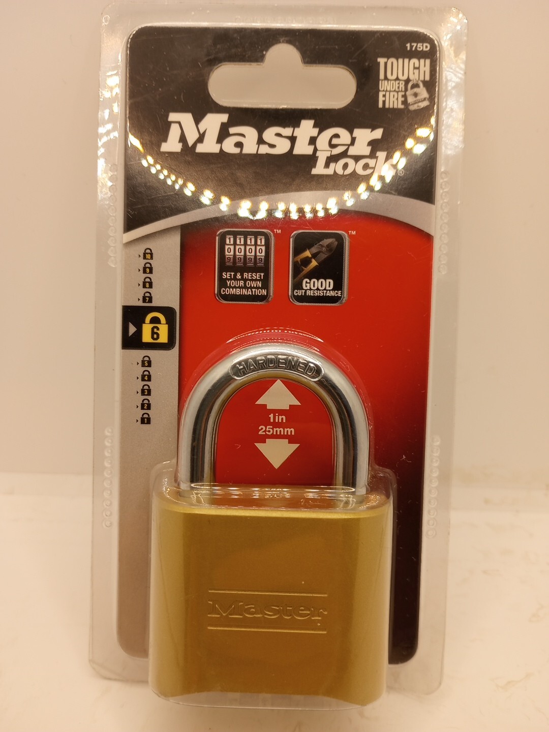 Master Lock 175D Resettable Set-Your-Own Combination Lock, Die-Cast,1" shackle