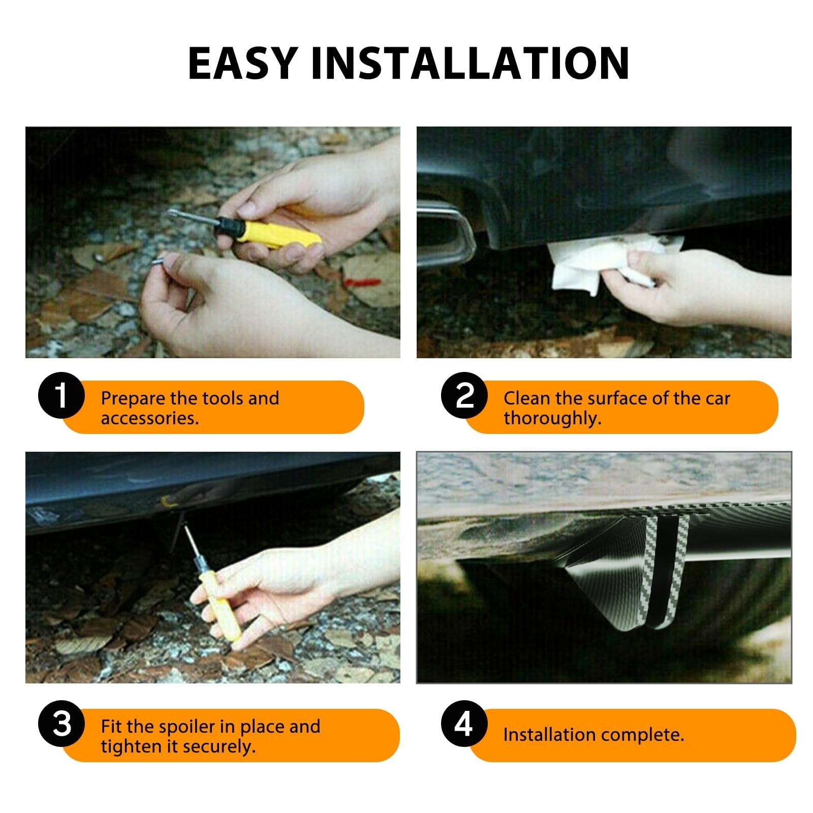 Universal Rear Diffuser Shark Fin 31inch ABS Car Rear Bumper Diffusers 5 Fins...