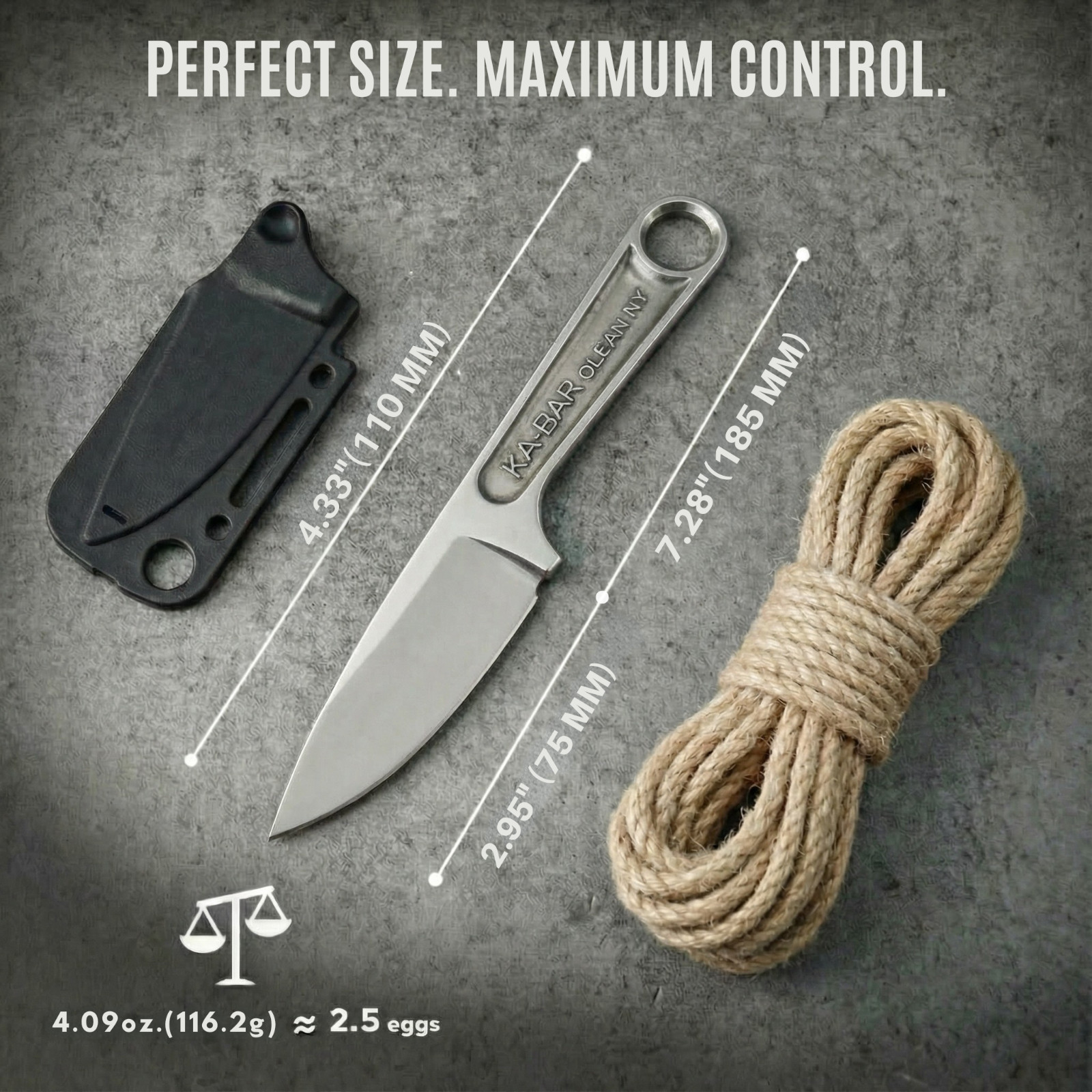 Compact EDC Fixed Blade Knife Carbon Steel Survival Camping Knife With Sheath