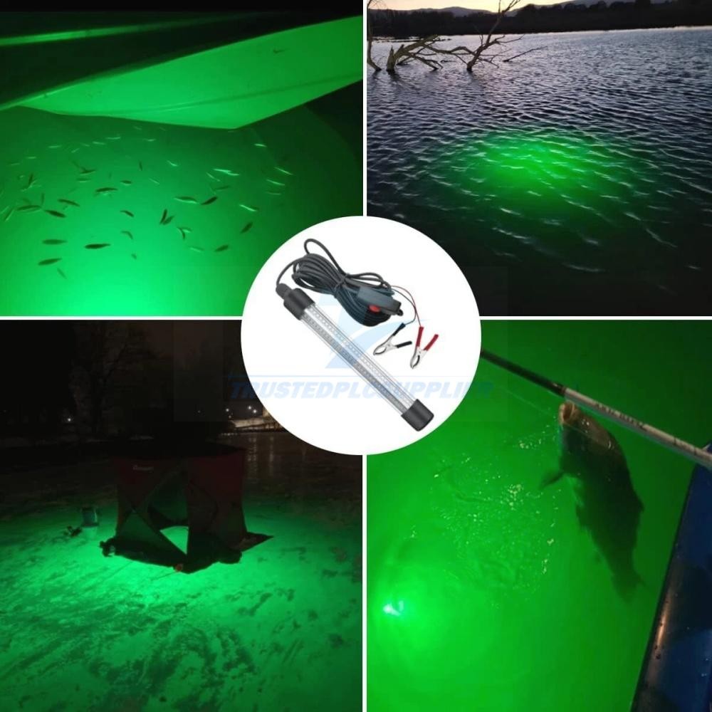 50000Lumens 126 LED Green Underwater Fishing Light Lamp Fish Attract 5m 12V