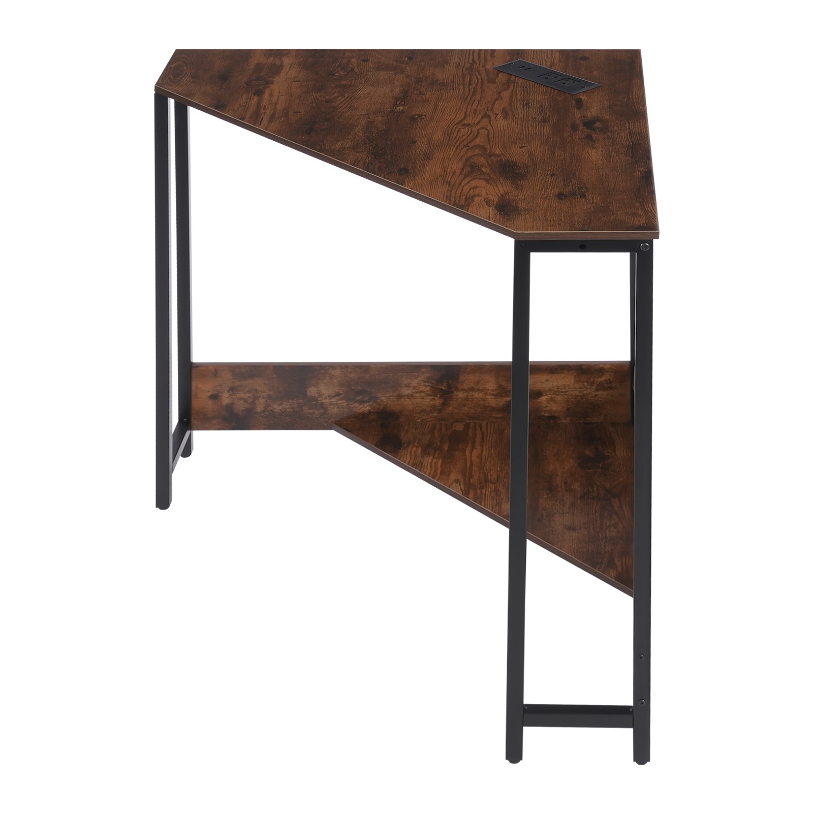 68*68*75cm Corner Desk, Small Desk with Outlets, Corner Table for Small Space