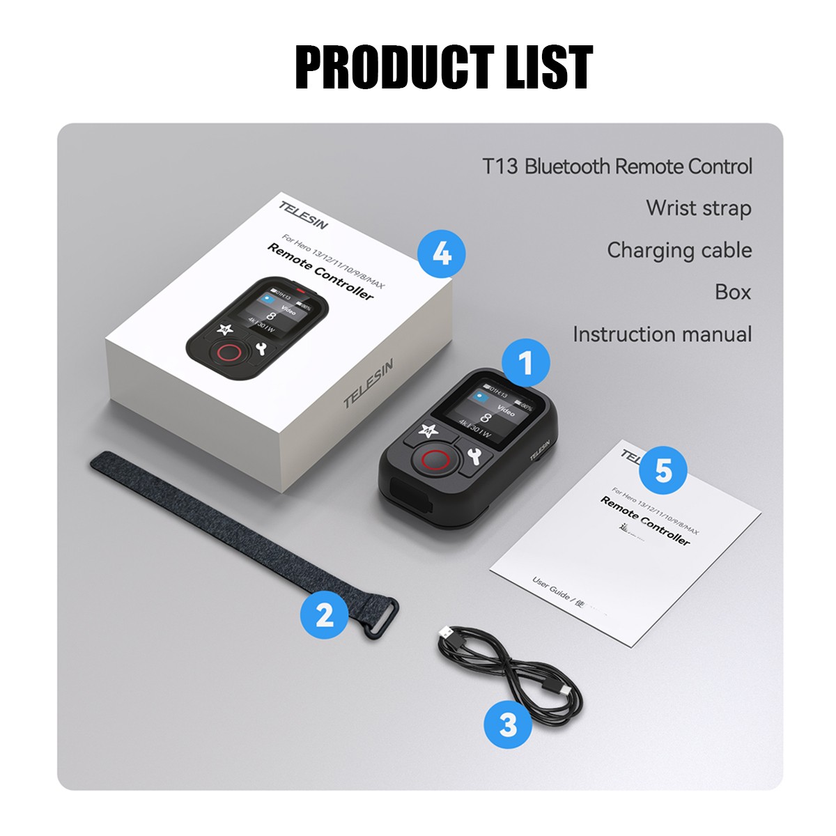 Bluetooth Wireless Remote Controller For GoPro Hero 13 12/11/10/9 Max#Camera^^