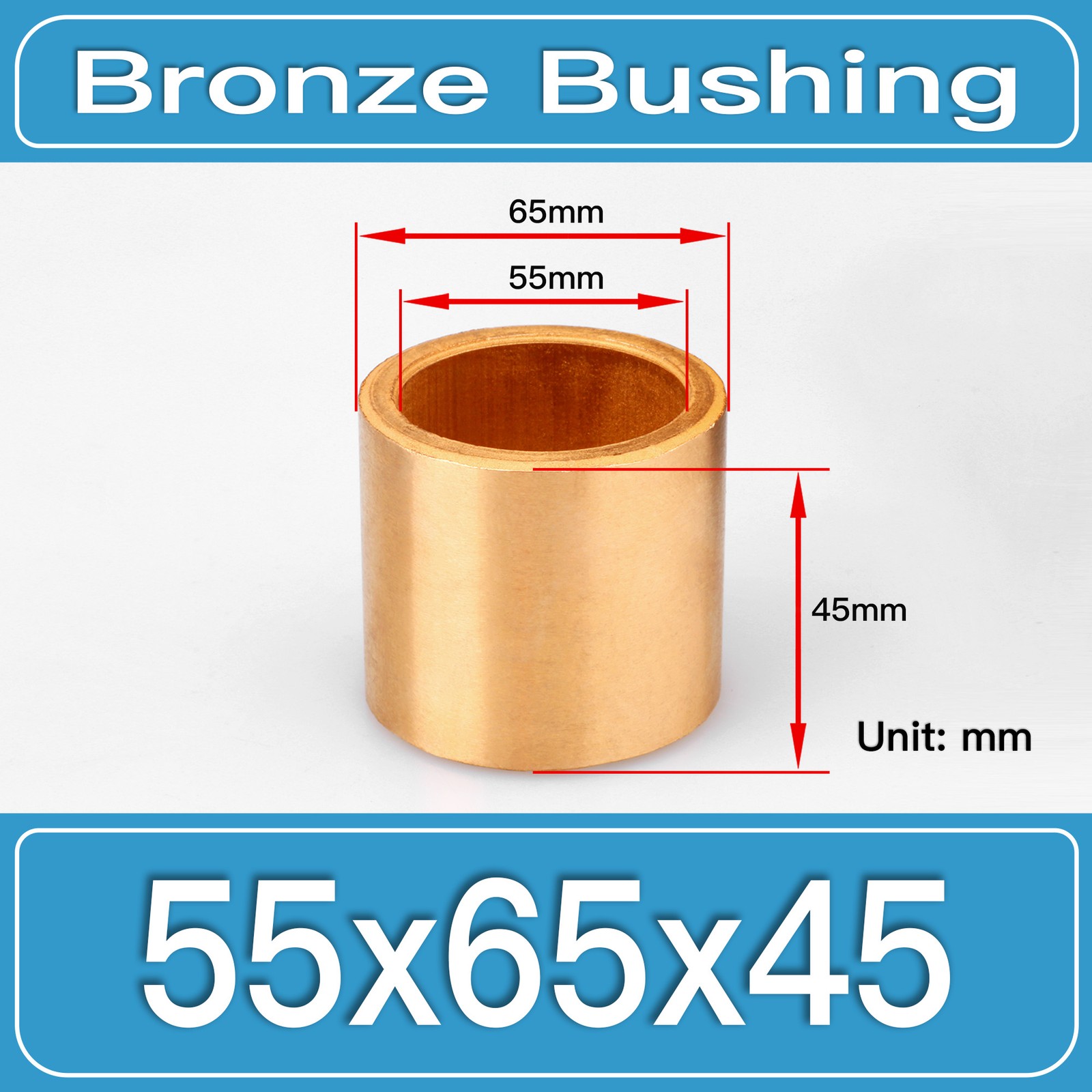 55x65x45mm SAE841 Sintered Bronze Self-Lubricating Sleeve Bushing