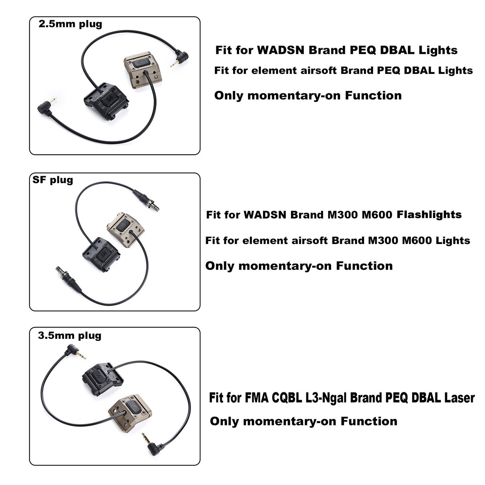 Tactical ModButton Controler Switch For Hunting flashlight DBAL A2 D2 PEQ laser