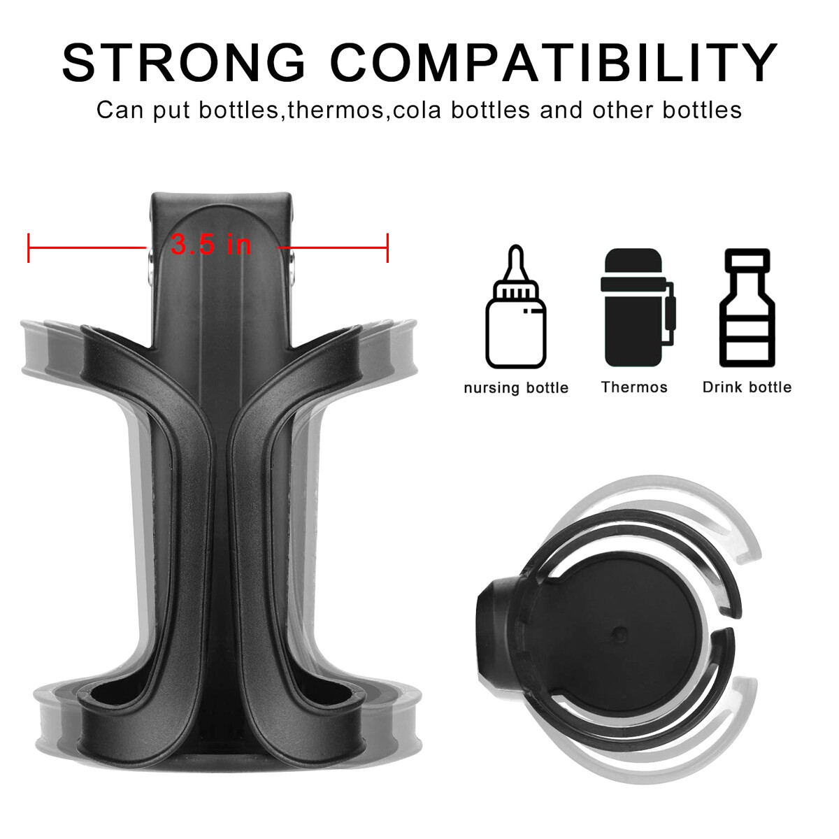 Beverage Cup Holder For Wheelchair Walker Rollator Stroller Bicycle Universal