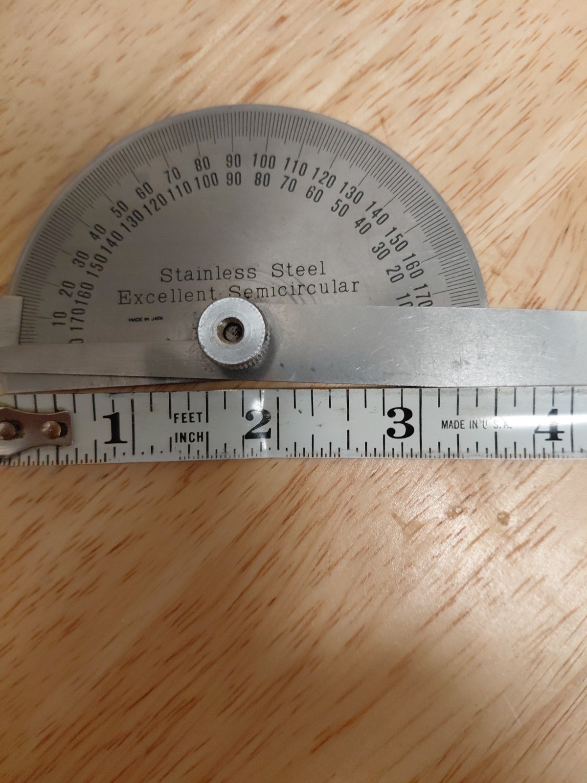 Stainless Steel Excellent Semicircular Protractor Machinist Precision Tool