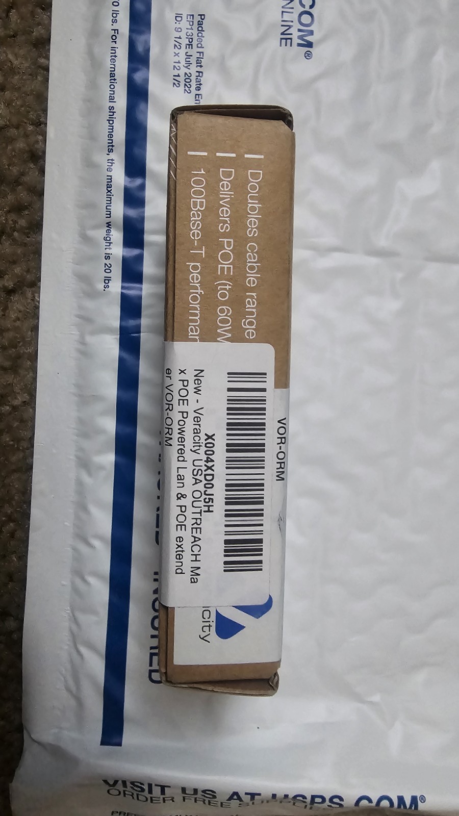 Veracity USA OUTREACH Max POE Powered Lan & POE Extensor VOR-ORM