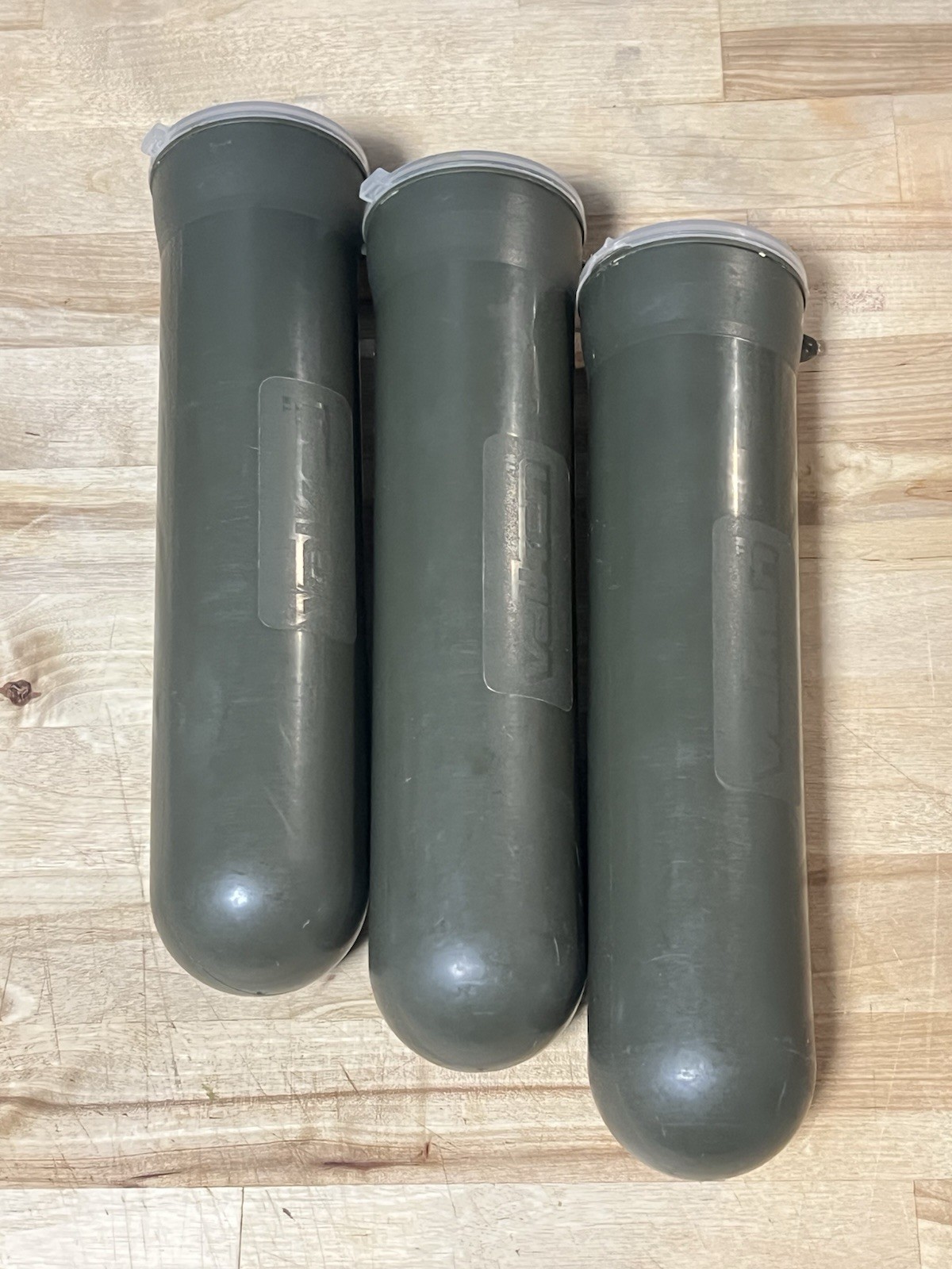 Valken Flick Lid Paintball Pods 140 Round Tube - Olive Green - Lot of 3