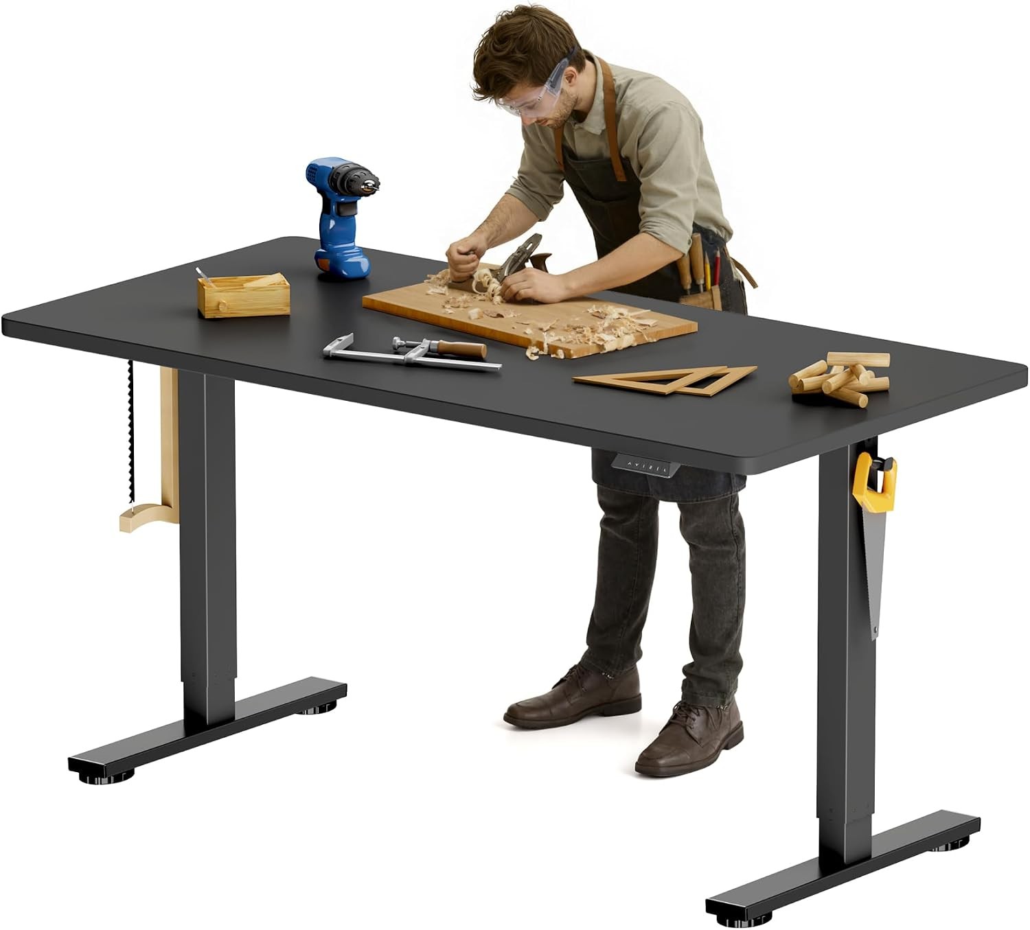 Electric Adjustable Workbench 55x28 Inches Ergonomic Worktable for Garage