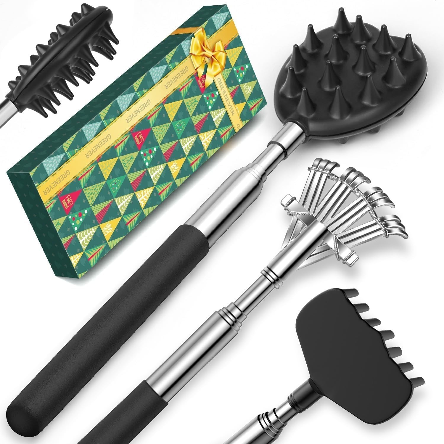 Back Scratcher Stocking Stuffers for Adults Men Extendable Metal Scratchers C...