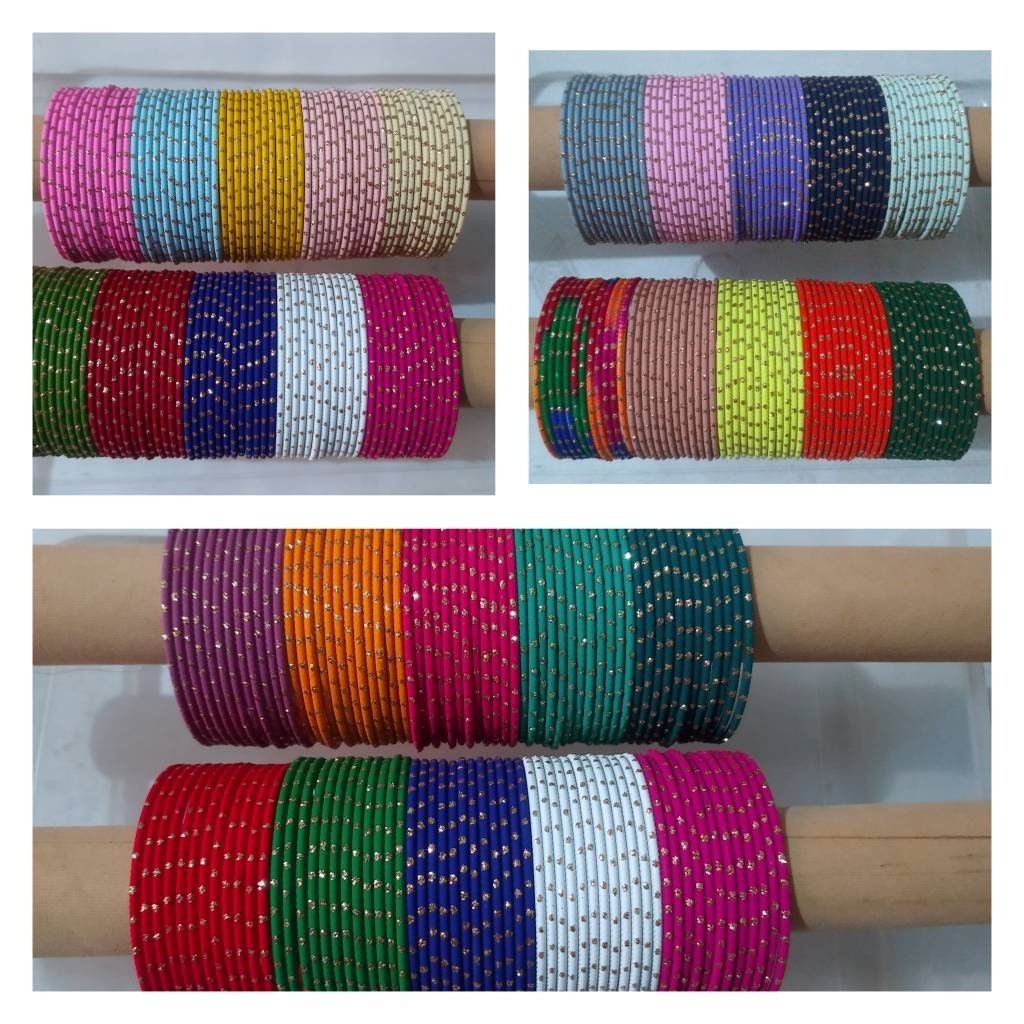 120 Metal Bangles Set For Mehandi Haldi Gifts For Bridesmaid