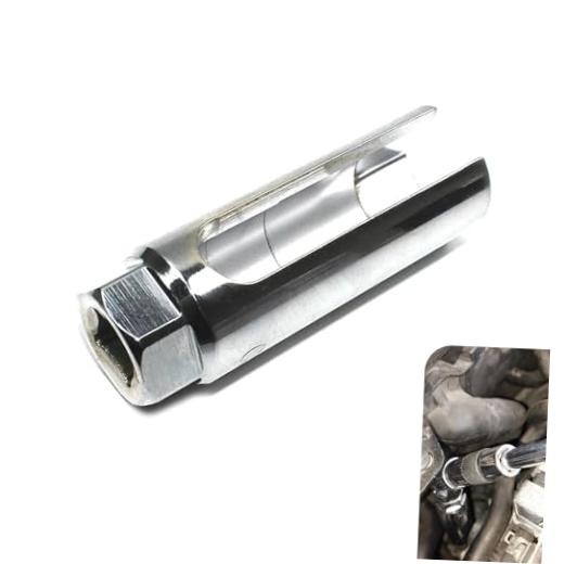 Car Oxygen Sensor Socket, 7/8" (22mm) 6-point Steel Drive Offset 1 PC Silver