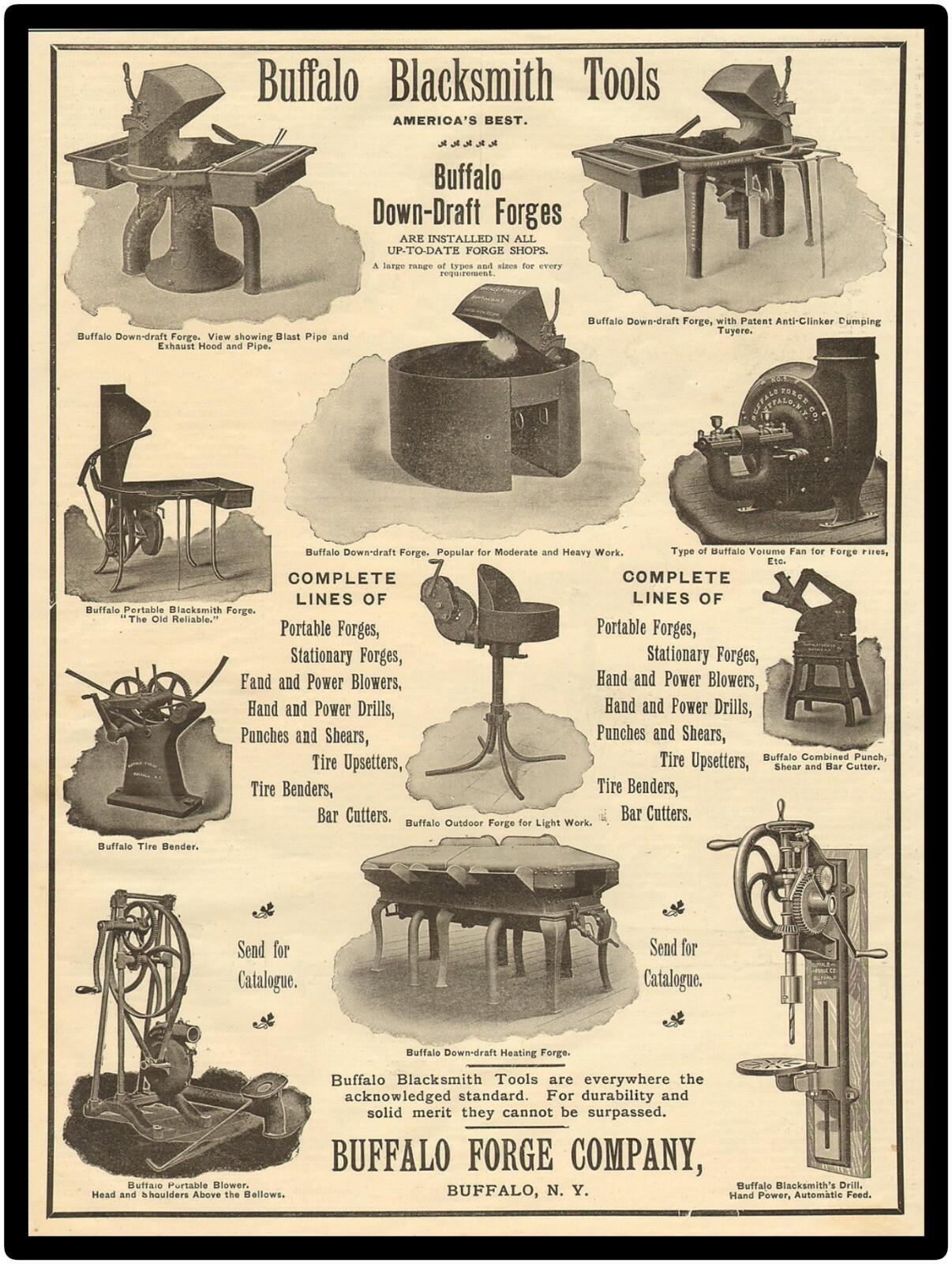 Buffalo Blacksmith Tools 9" x 12" Metal Sign