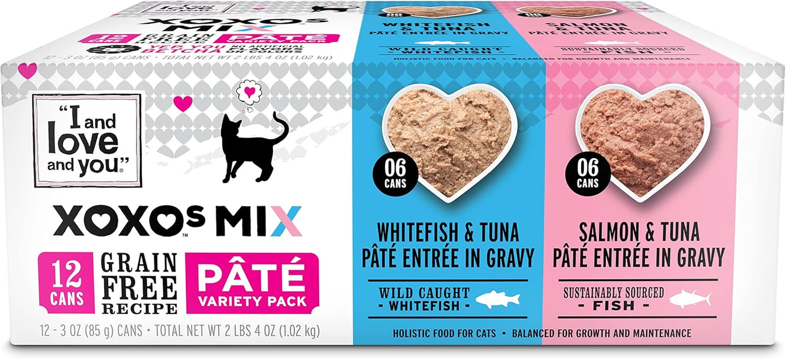 I&Love&You Xoxos Mix Pate Wet Cat Food, Variety Pack, Grain Free, Artificial Pre