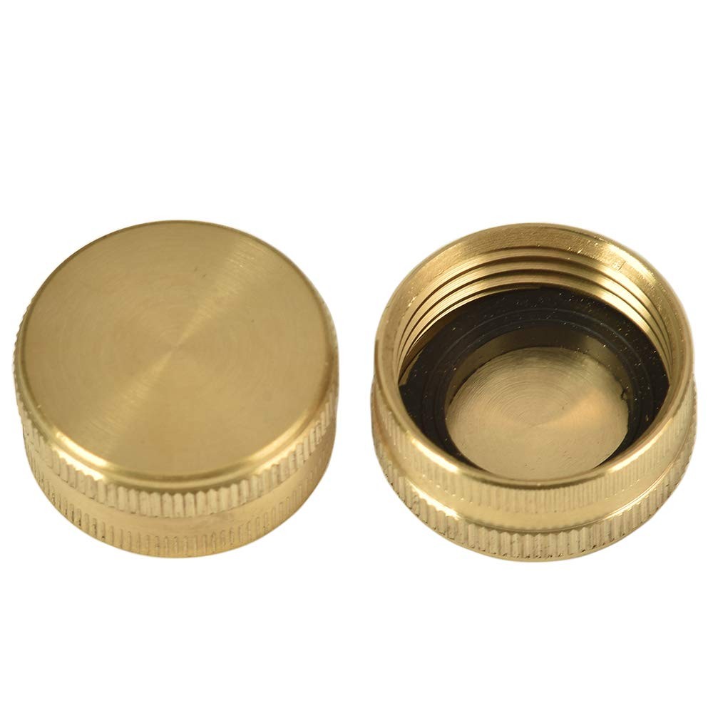 Sanpaint 2 Pack 3/4" Brass Garden Hose End Caps with Female(2 Pack),