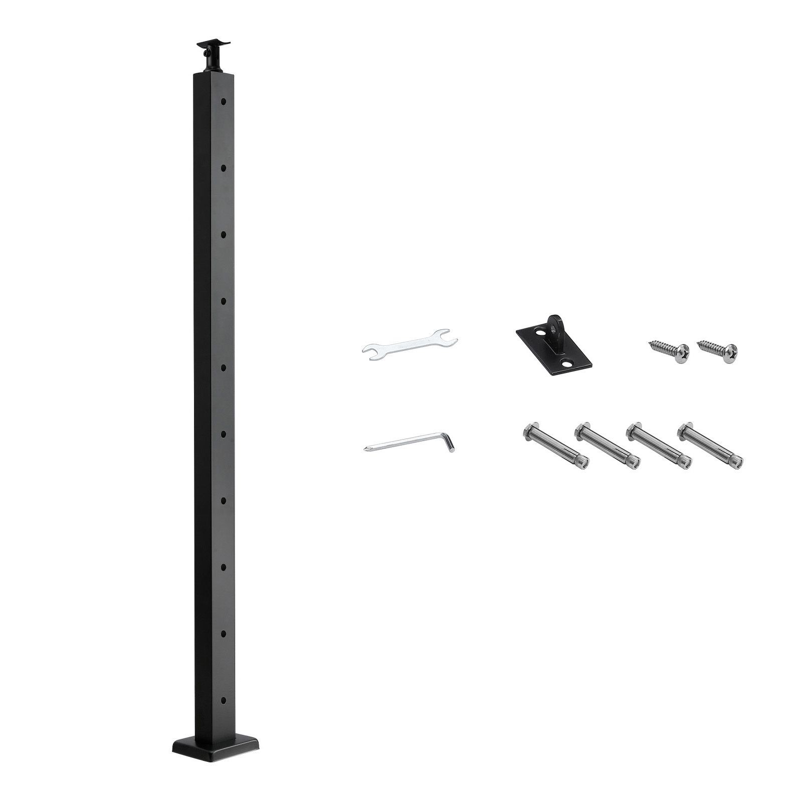 Stainless Cable Railing Post 36in, 3in Spacing, Black