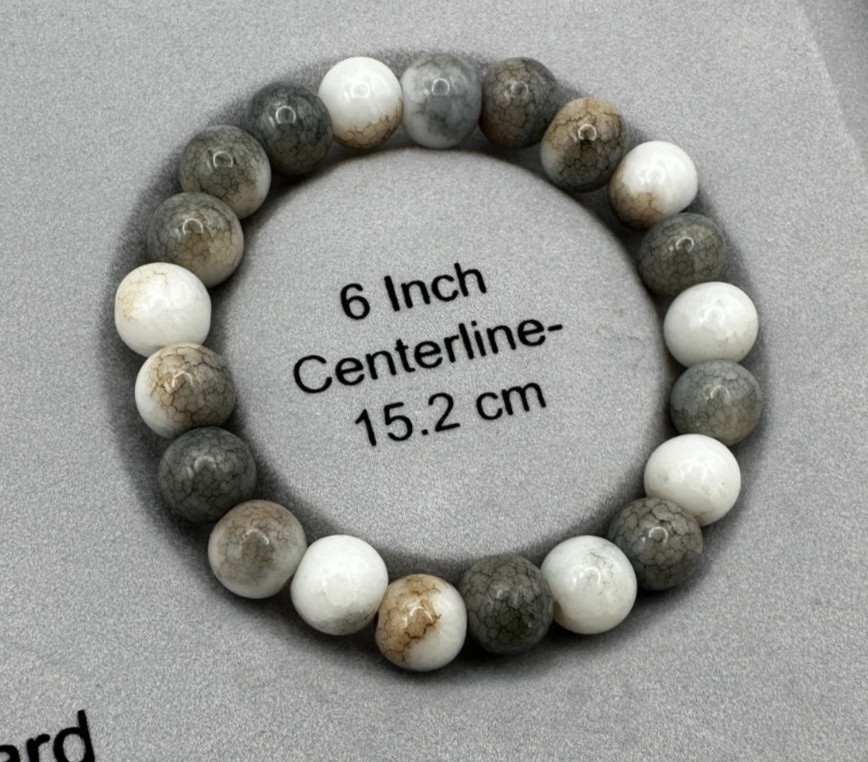 Handmade Glass Beaded Bracelet Elastic String Multicolor Beads 6in