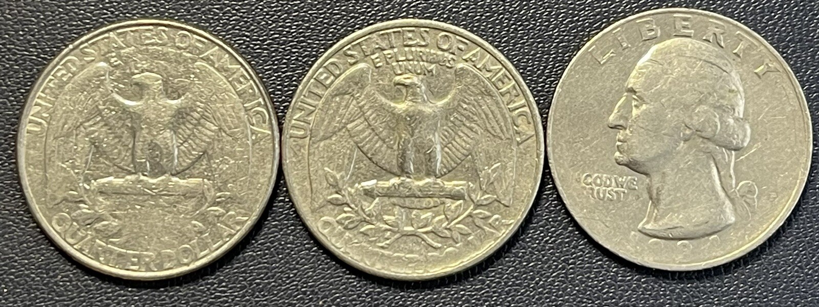 1997 1985 1984 Washington Quarters Struck Through Grease Mint Error