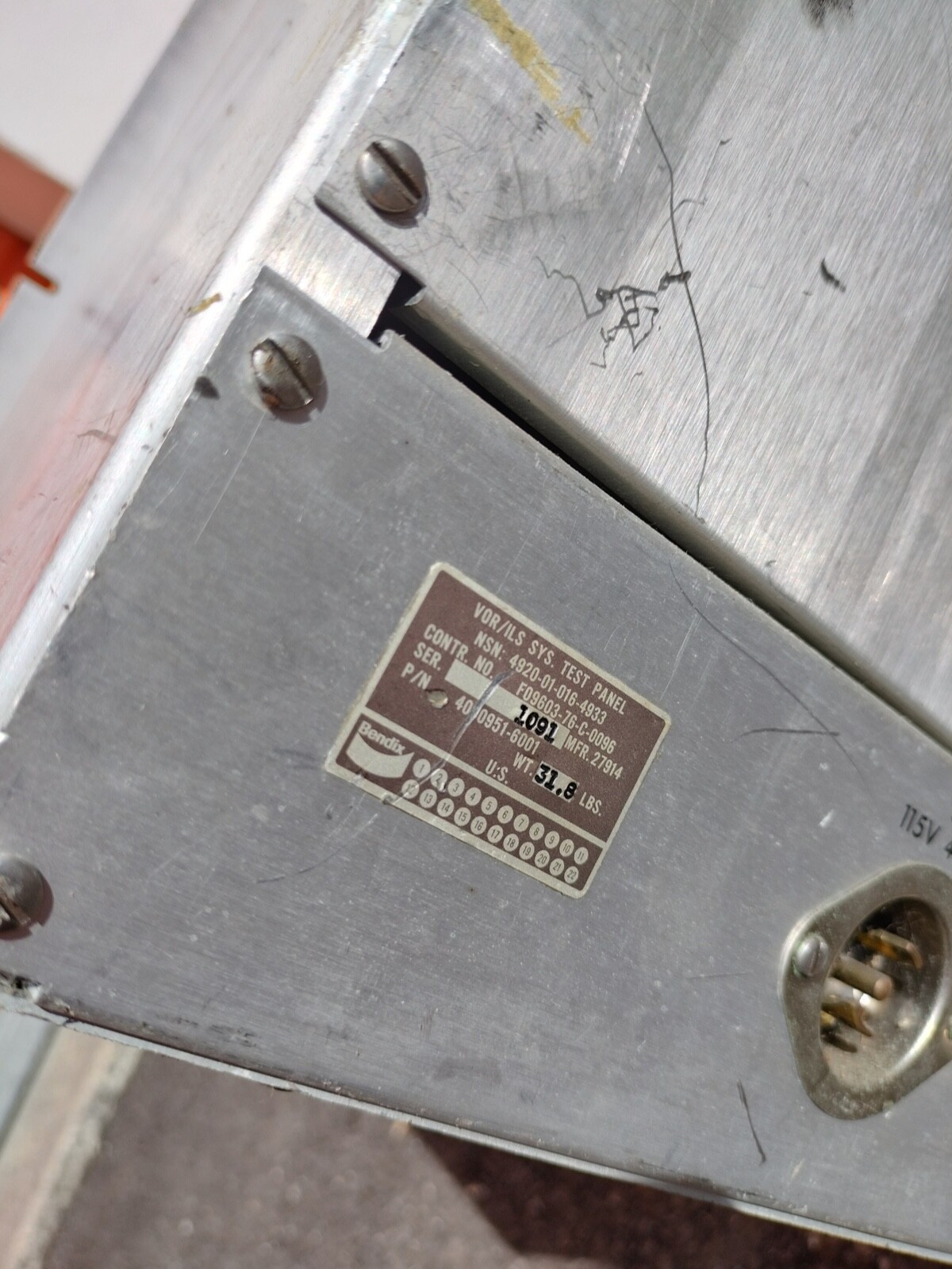 Bendix Avionics RNT-260A VOR ILS Sys Test Panel System 4000951-6001