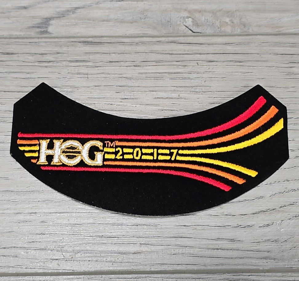 Harley Davidson HOG 2017 Rocker Patch Retro Speed Stripes Orange Red Yellow