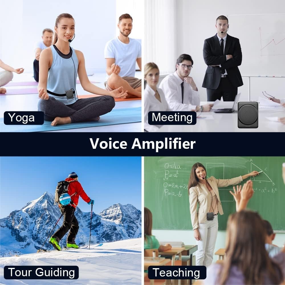 Mini Voice Amplifier Microphone Headset, 3 Hours Quick Charging and up to