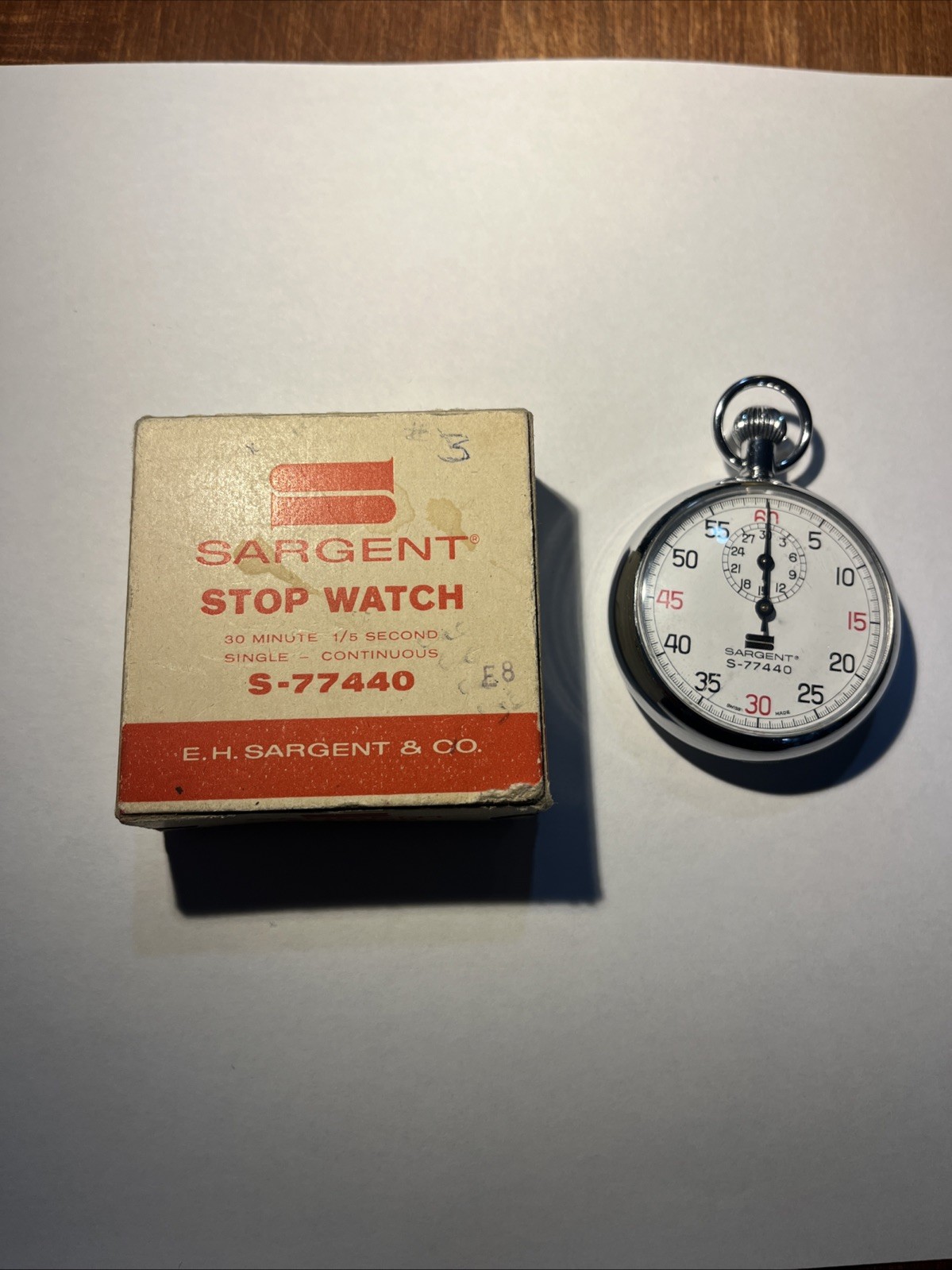 Sargent Stop Watch 30 Minut 1/5 Second S-77440