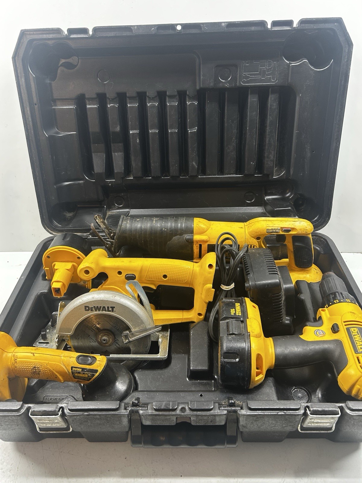 DeWalt 18V 4‑Tool Combo Kit w/ Charger + 2 Batteries