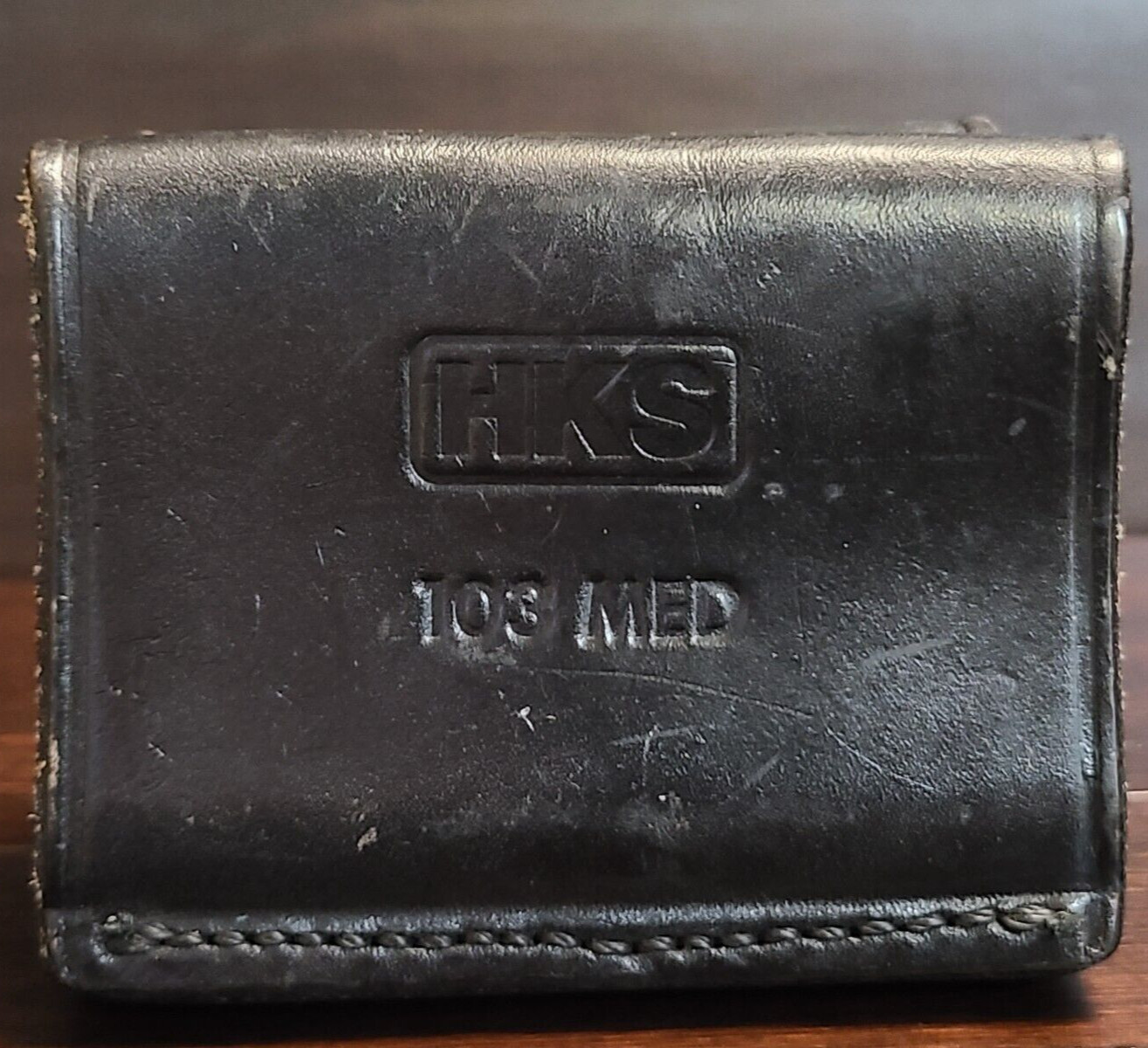 HKS Med 103 Leather Double Speed Loader Black Belt Clip