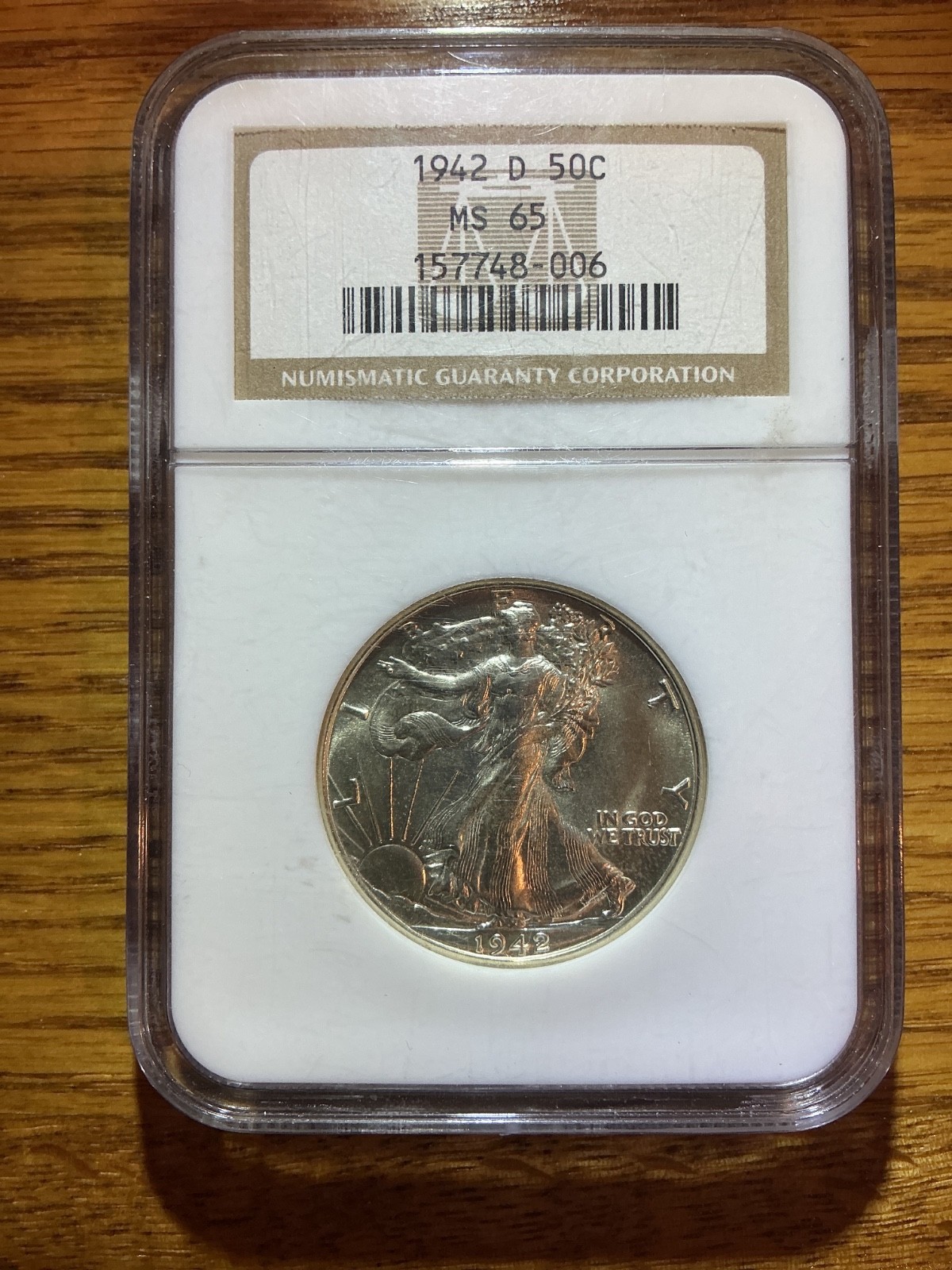 1942-D Walking Liberty Half Dollar – NGC MS65 – Gem Mint State Silver Classic