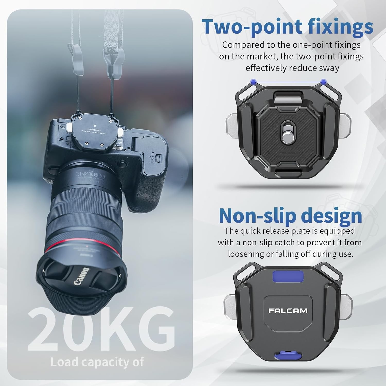 FALCAM F38 Camera Strap Quick Release Clamp Base & Plate Full Set Camera Mount