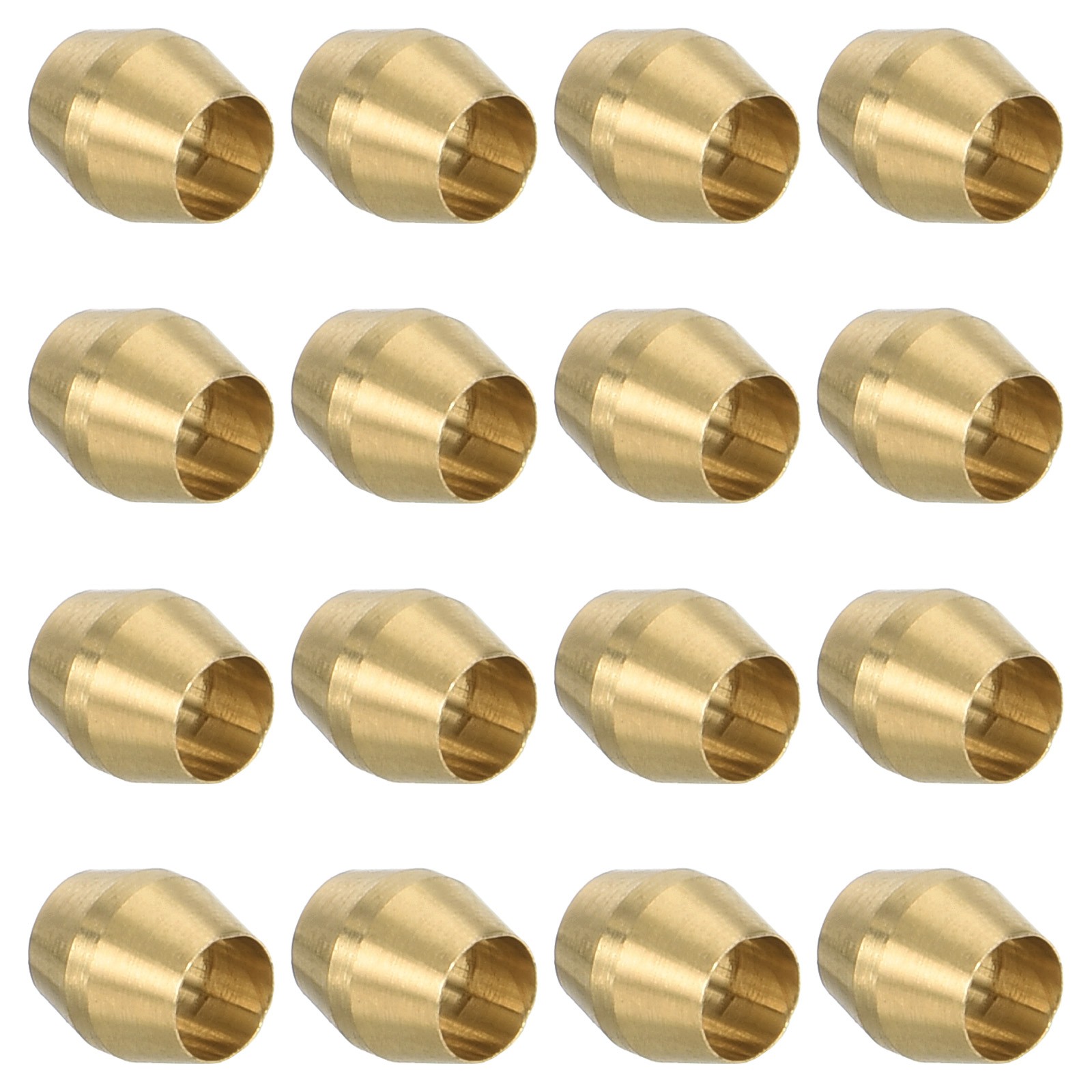 1/8" ID Brass Compression Sleeve Ferrules, 16 Pcs Brass Compression Fittings